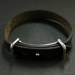 Hermes Api 2 Black Leather Bracelet
